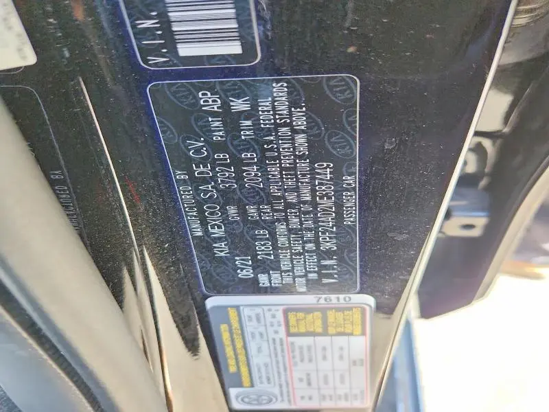 2021 KIA FORTE LXS  