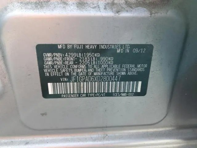 2013 SUBARU IMPREZA PREMIUM  