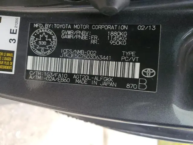 2013 TOYOTA SCION TC   