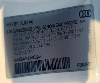 2017 AUDI A4 PREMIUM  