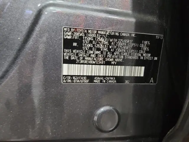 2013 TOYOTA RAV4 XLE  