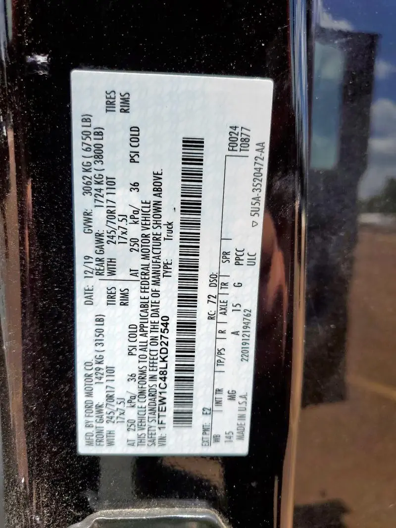 2020 FORD F150 SUPERCREW  