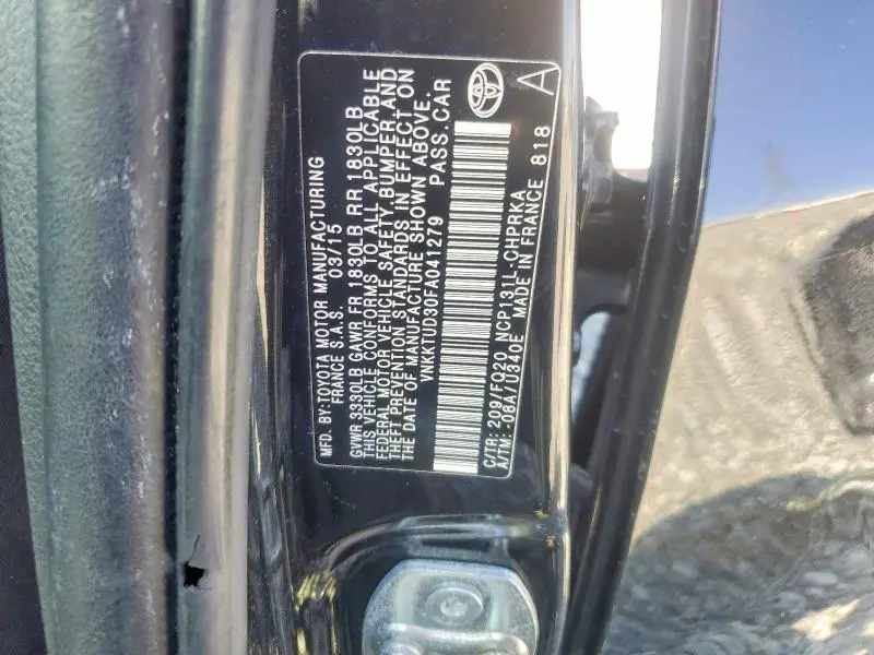 2015 TOYOTA YARIS 5-DOOR L  