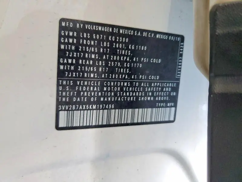 2019 VOLKSWAGEN TIGUAN SE  