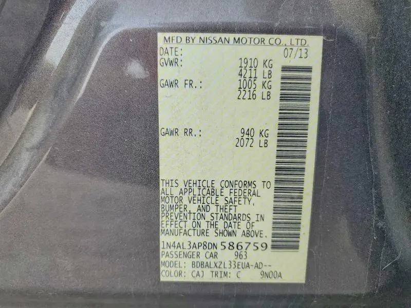 2013 NISSAN ALTIMA 2.5  