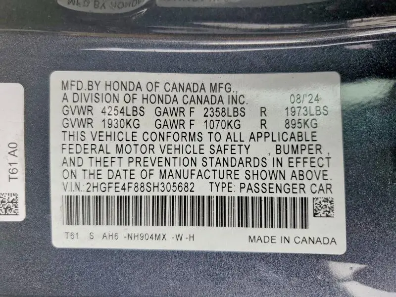 2025 HONDA CIVIC SPORT  