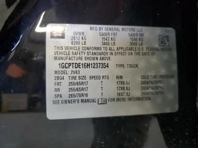 2017 CHEVROLET COLORADO Z71  