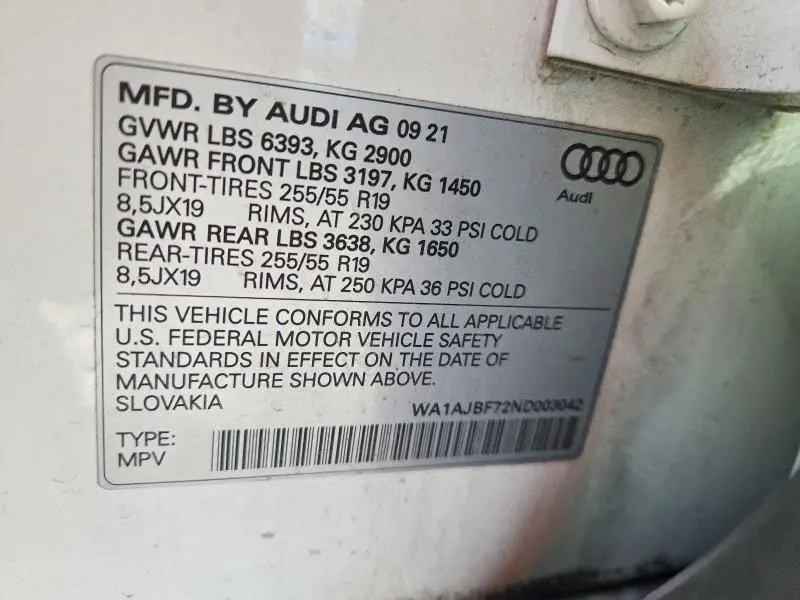 2022 AUDI Q7 PREMIUM  