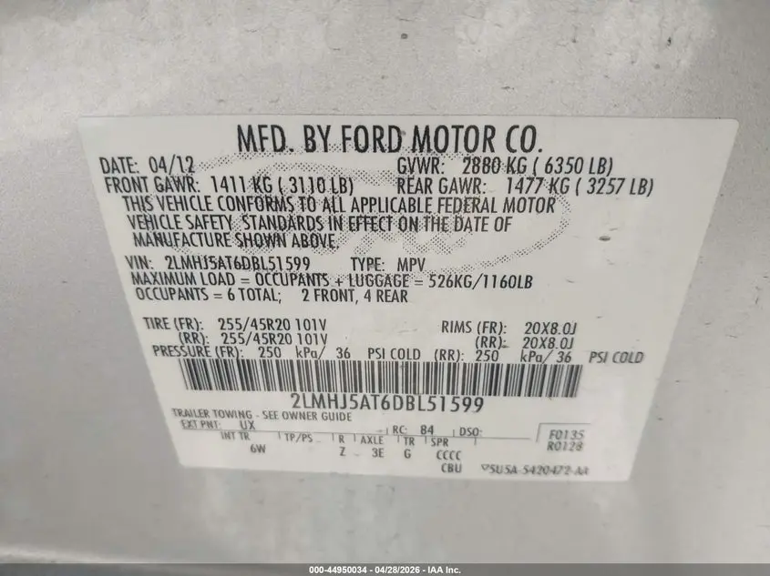 2013 LINCOLN MKT ECOBOOST