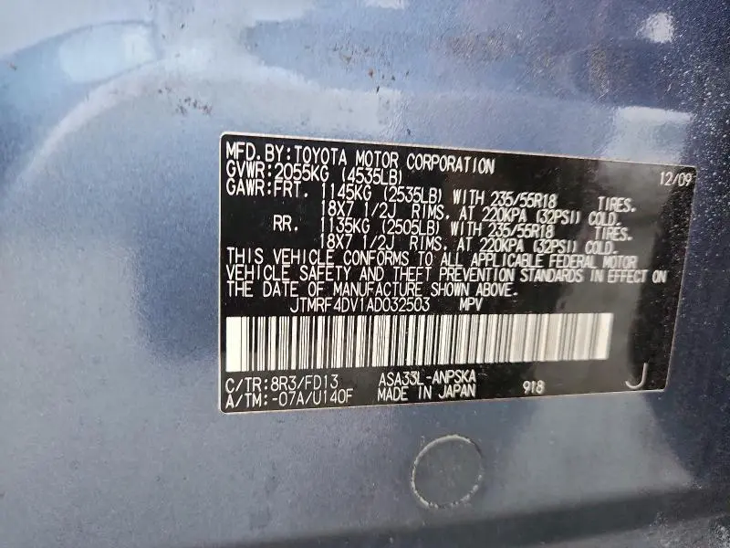 2010 TOYOTA RAV4 SPORT  