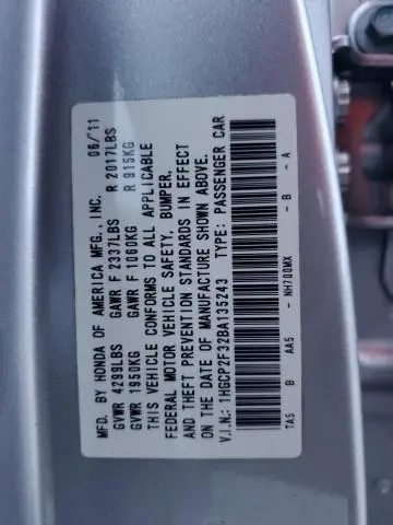 2011 HONDA ACCORD LX  