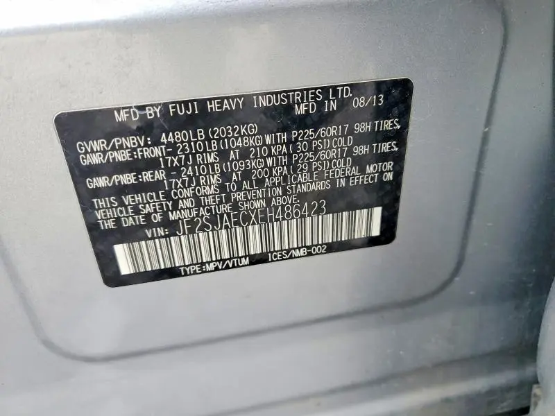 2014 SUBARU FORESTER 2.5I PREMIUM  