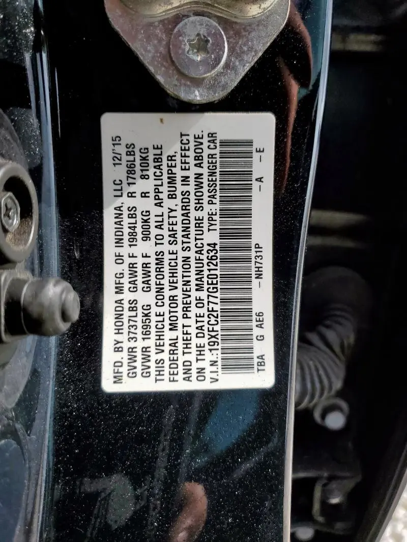 2016 HONDA CIVIC EX  