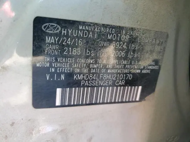 2017 HYUNDAI ELANTRA SE  