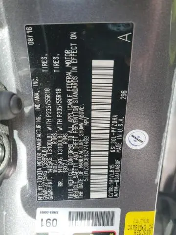 2017 TOYOTA SIENNA XLE  