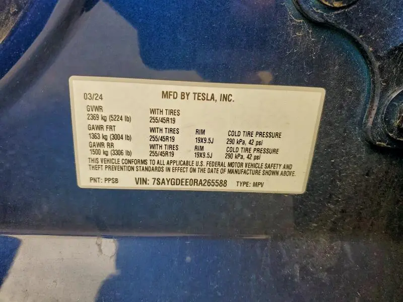 2024 TESLA MODEL Y   