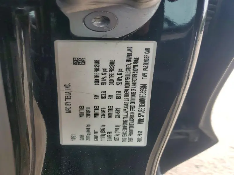 2021 TESLA MODEL 3   