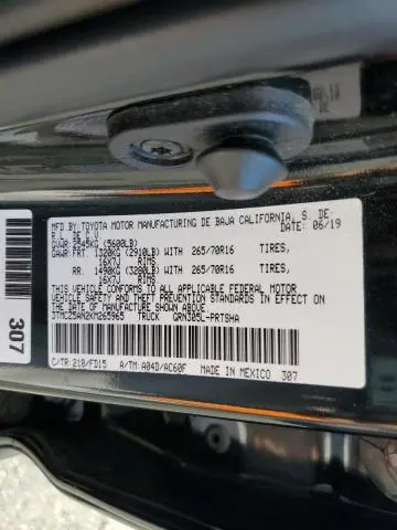 2019 TOYOTA TACOMA DOUBLE CAB  