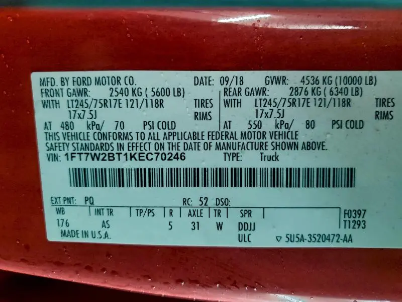 2019 FORD F250 SUPER DUTY  