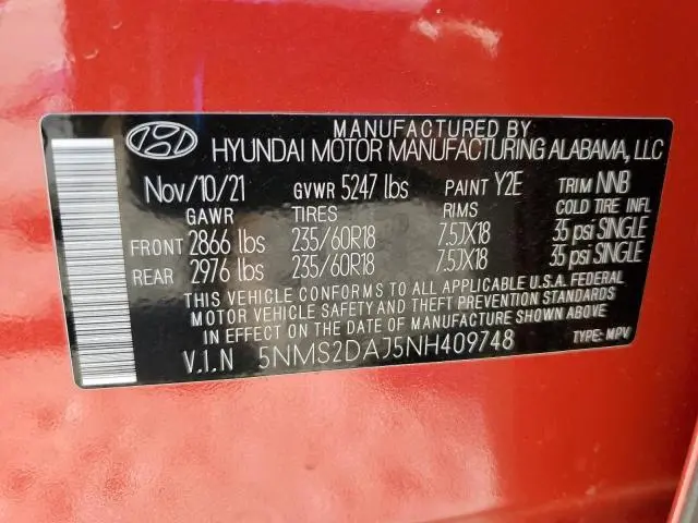 2022 HYUNDAI SANTA FE SEL  