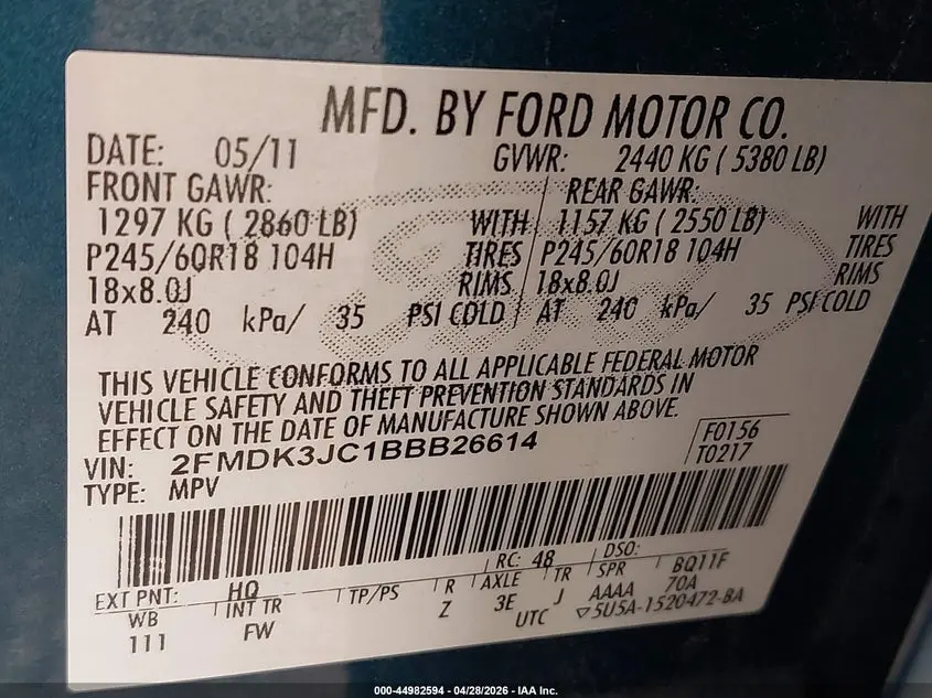 2011 FORD EDGE SEL