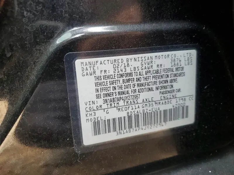 2018 NISSAN SENTRA S  