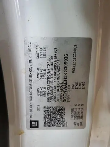 2019 CHEVROLET SILVERADO C1500  