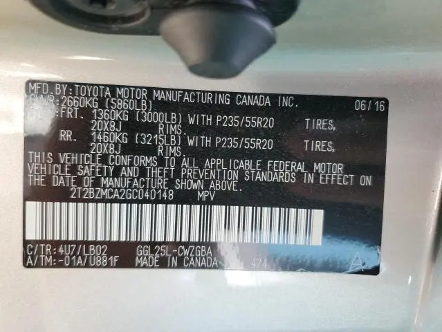 2016 LEXUS RX 350 BASE  