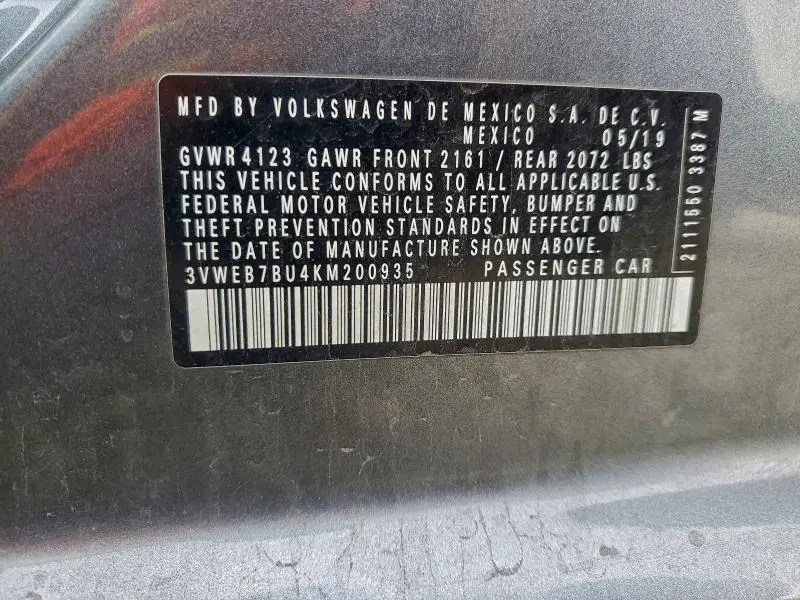 2019 VOLKSWAGEN JETTA SEL  