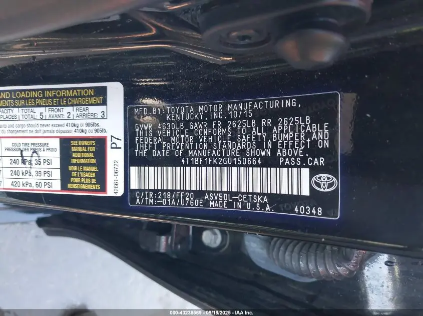 2016 TOYOTA CAMRY SE