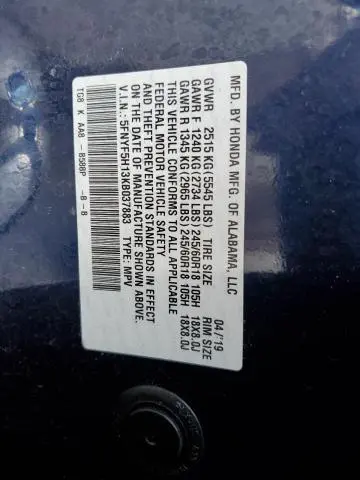 2019 HONDA PILOT LX  