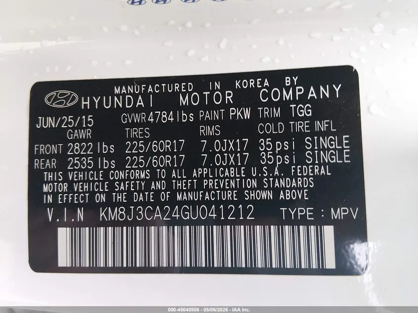 2016 HYUNDAI TUCSON ECO