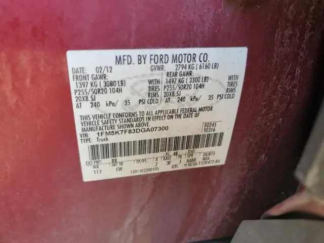 2013 FORD EXPLORER LIMITED  