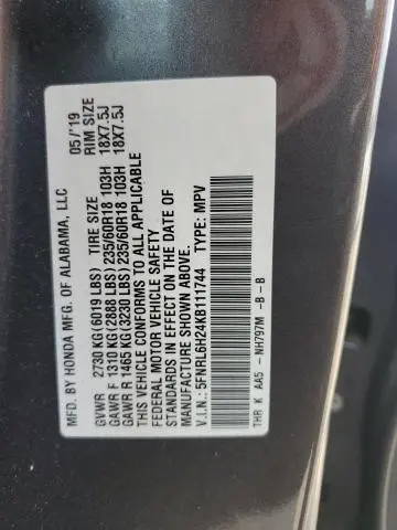 2019 HONDA ODYSSEY LX  