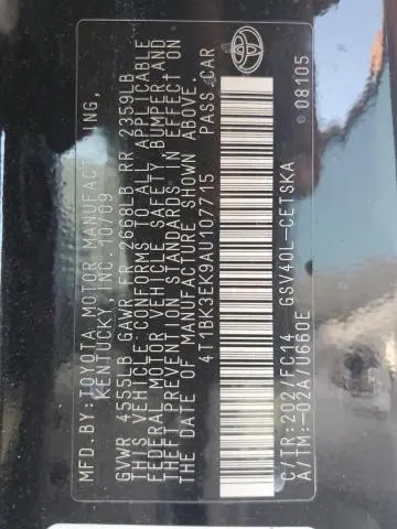 2010 TOYOTA CAMRY SE