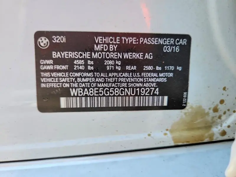 2016 BMW 320 XI  