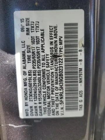 2016 HONDA ODYSSEY SE  