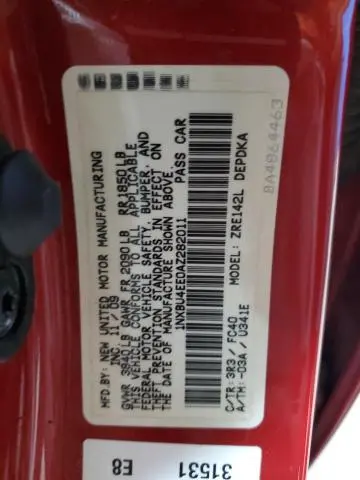 2010 TOYOTA COROLLA BASE  