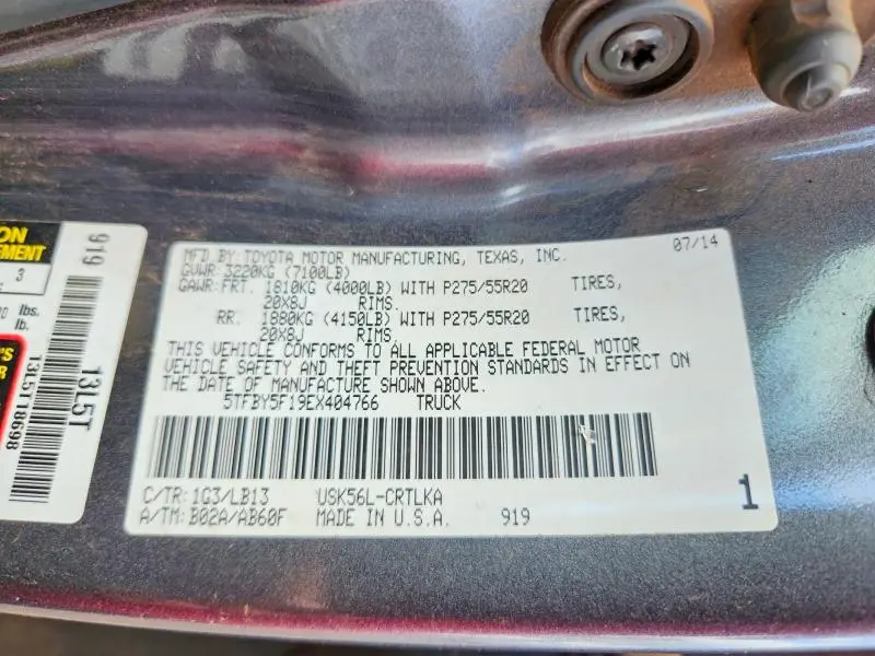 2014 TOYOTA TUNDRA DOUBLE CAB LIMITED  