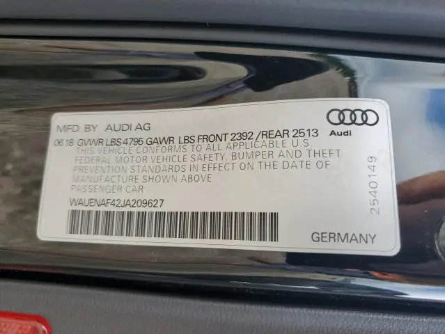 2018 AUDI A4 PREMIUM PLUS  