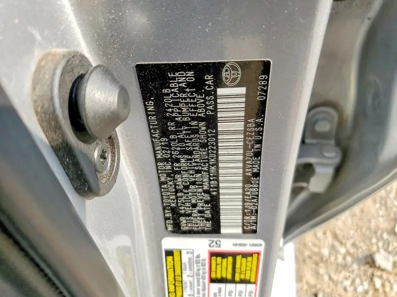 2019 TOYOTA CAMRY   