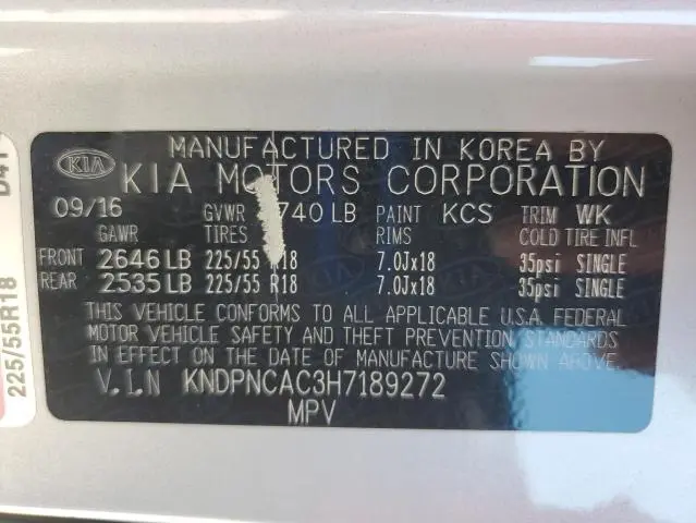 2017 KIA SPORTAGE EX  