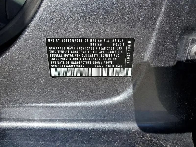 2016 VOLKSWAGEN JETTA SE  