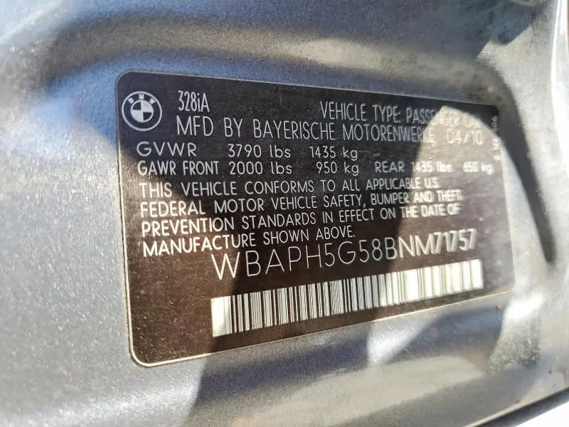 2011 BMW 328 I SULEV  