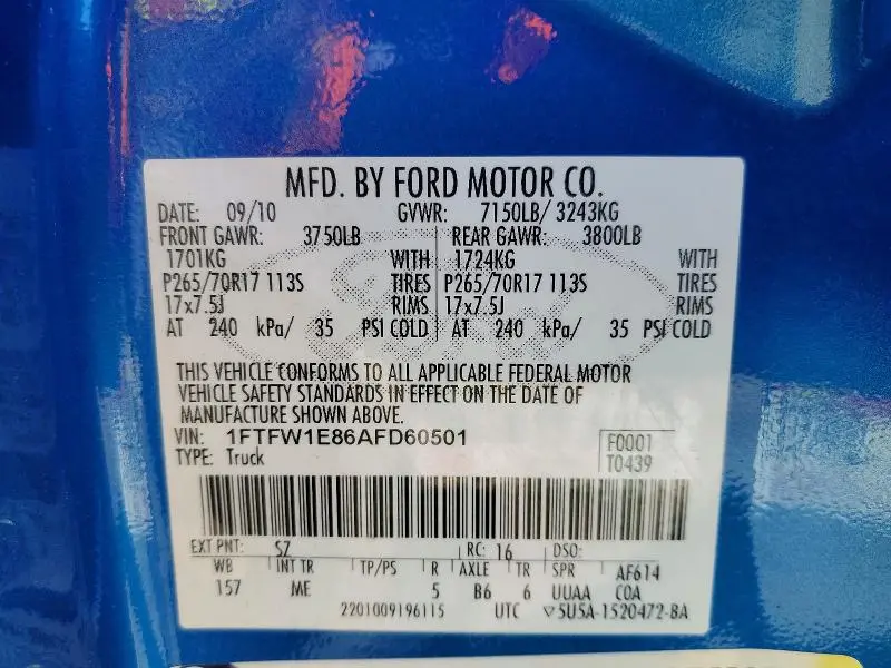 2010 FORD F150 SUPERCREW  