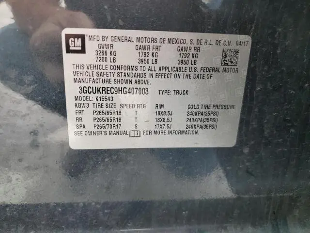 2017 CHEVROLET SILVERADO K1500 LT  