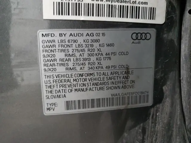2015 AUDI Q7 PREMIUM PLUS  