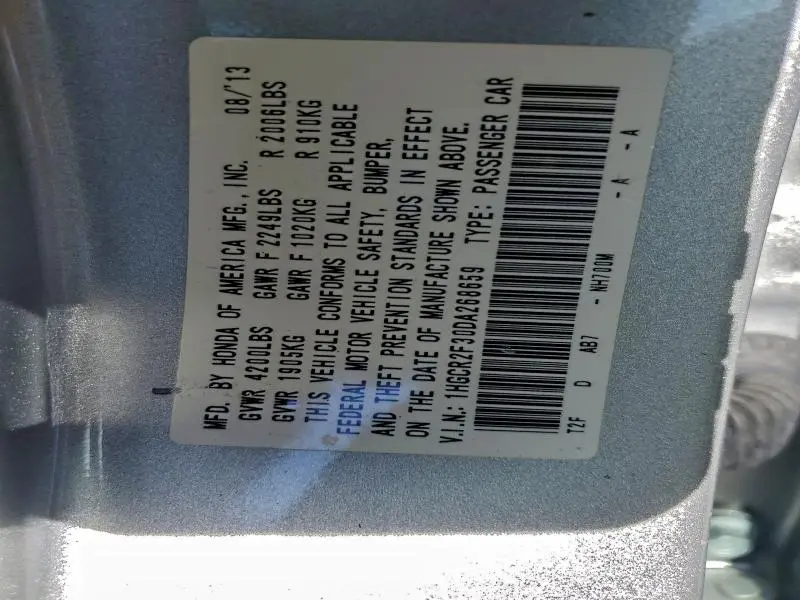 2013 HONDA ACCORD LX  