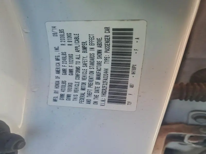 2015 HONDA ACCORD LX  