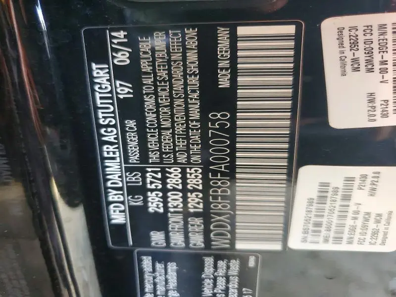 2015 MERCEDES-BENZ S 550  